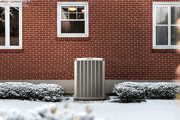 Lennox heat pump outside a North Vancouver home during winter