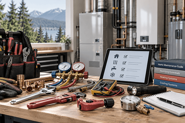HVAC and plumbing tools with homeowner maintenance resources for North Shore homes